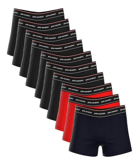 Kit 10 Cuecas Boxer Poliamida Microfibra Polo Sandrini Original Imagem de Kit 10 Cuecas Boxer Poliamida Microfibra Polo Sandrini Original