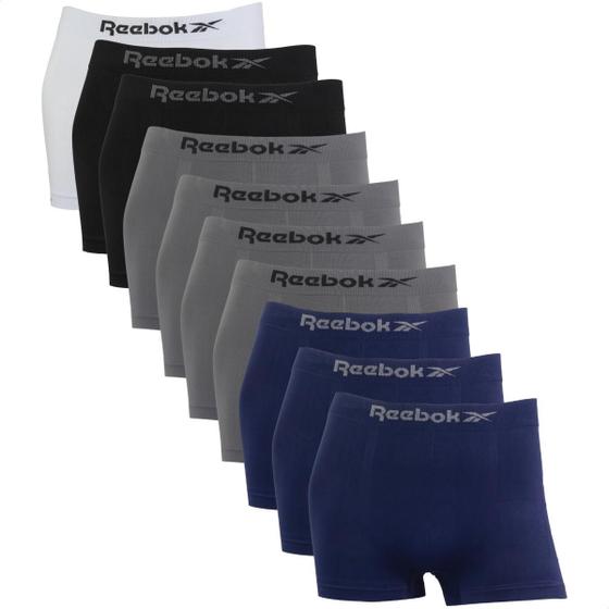 Imagem de Kit 10 Cuecas Boxer Reebok Masculina Microfibra Premium Lisa