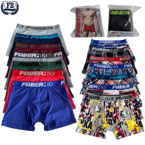 Imagem de Kit 10 Cuecas Masculinas Cueca Box Boxer Microfibra Adulto Faber