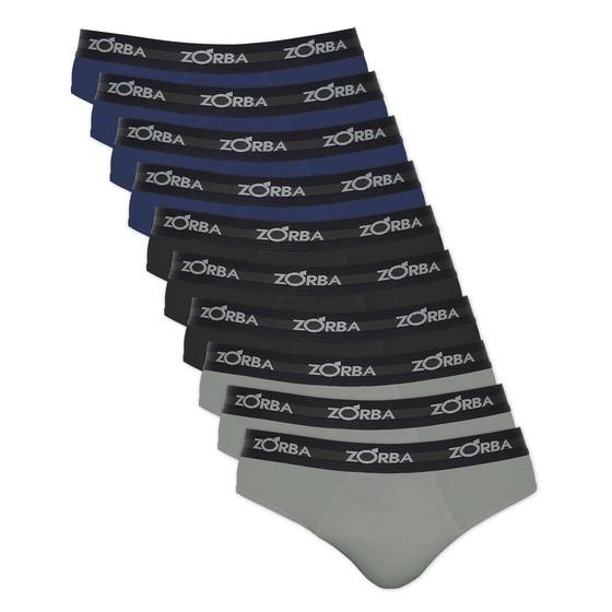 Imagem de Kit 10 Cuecas Slip Zorba Max Algodão 764 Sortido