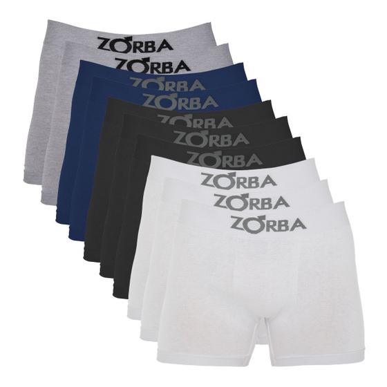 Imagem de Kit 10 Cuecas Zorba Boxer sem Costura Algodão 781 Sortido