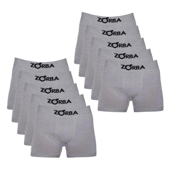 Imagem de Kit 10 Cuecas Zorba Sem Costura Em Algodão Cotton Modelo Boxer Box Algodão