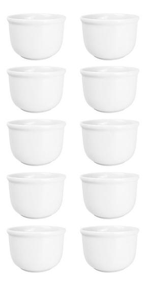 Imagem de Kit 10 Cumbucas Elegantes Brancas Porcelana Hotel para Sopas