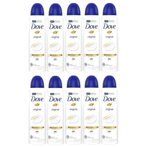 Imagem de Kit 10 Desodorante Antitranspirante Aerosol Dove Original 150ml