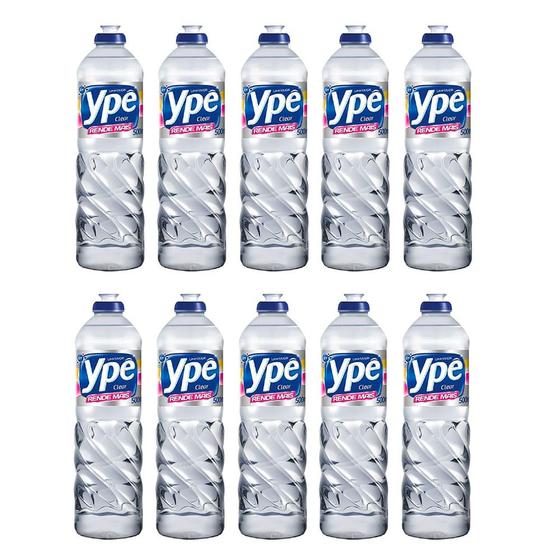 Imagem de Kit 10 Detergente Líquido YPE Clear 500ml Cada