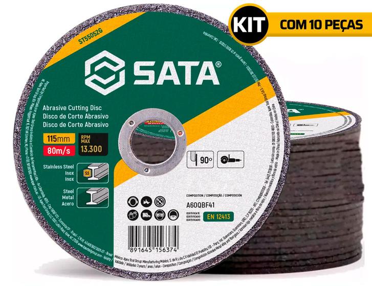 Imagem de Kit 10 Disco De Corte Esmerilhadeira 4.1/2 X 1,0 Fino Inox