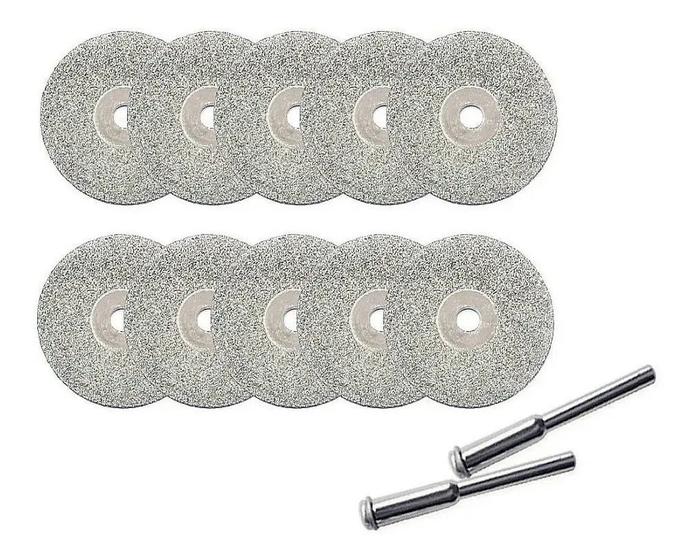 Imagem de Kit 10 Discos Corte Diamantado Para Dremel Micro Retifica