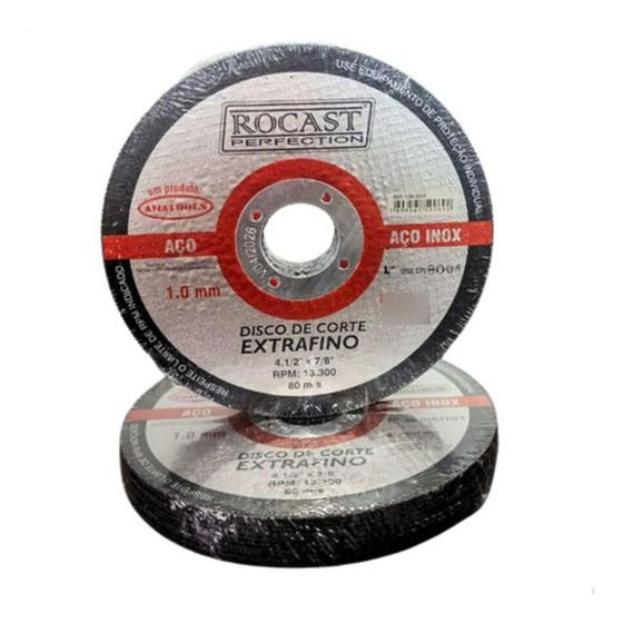 Imagem de Kit 10 Discos de Corte Extrafino 4.1/2" x 1.0 mm Rocast