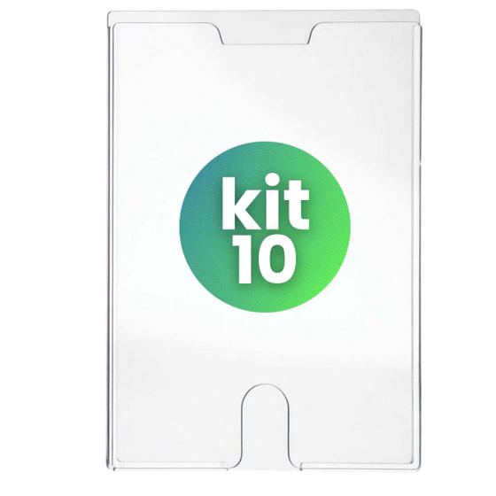 Imagem de Kit 10 Display Expositor Folheto Informativo Office 32x24cm A4 Vertical Horizontal Cristal