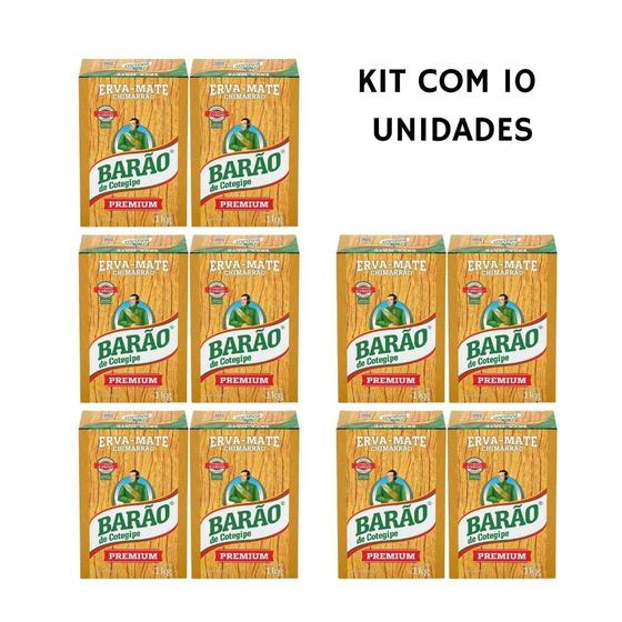 Imagem de Kit 10 Erva Mate Premium Vácuo Chimarrão Barão 1kg cada