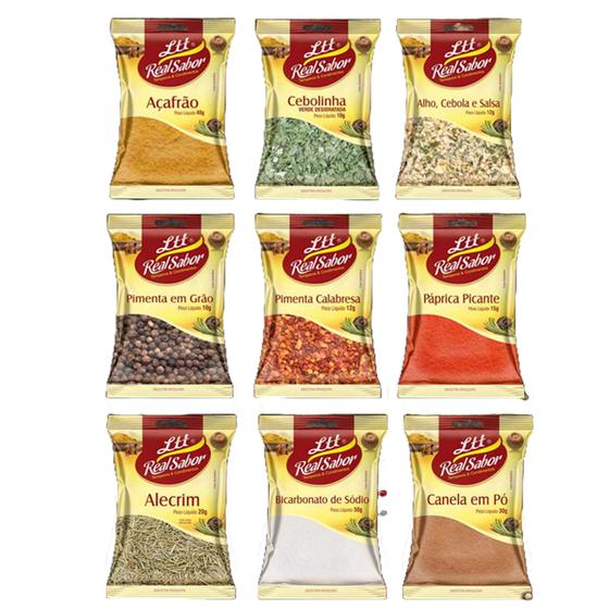 Imagem de Kit 10 Especiarias Condimentos Temperos Completos Real Sabor Ltt Alimentos