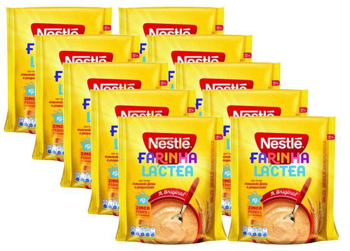 Imagem de kit 10 Farinha Láctea Original Nestlé Pacote 160g