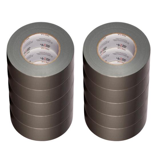 Imagem de KIT 10 - Fitas Silver Tape Ar Condicionado Multiuso Vedação 50 mm X 50 Metros - Cinza