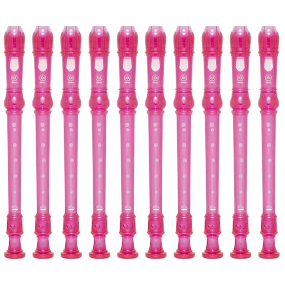 Imagem de Kit 10 Flautas Doce Soprano Germânica Em C YRS-20G Rosa Yamaha