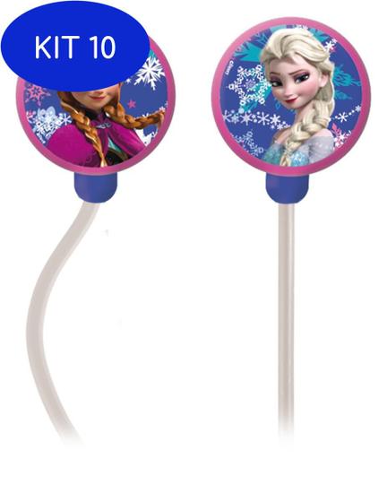 Fone de Ouvido Kit 10 Auricular Frozen Princesas Multilaser Ph128