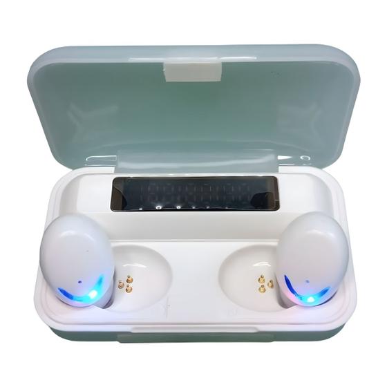 Imagem de Kit 10 Fones De Ouvido TWS Modelo F9-5C Display LED Indicador De Carga Por Fone Com Função Power Bank
