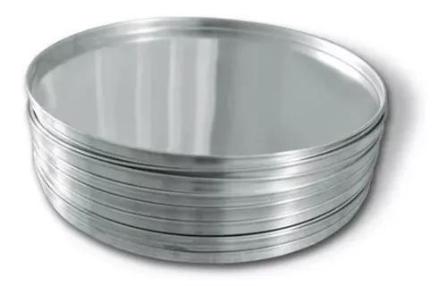 kit 10 Forma de Pizza 30cm c/borda Reforçada alumínio 0,8mm Menor preço em kit 10 Forma de Pizza 30cm c/borda Reforçada alumínio 0,8mm