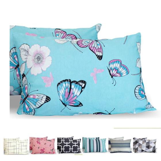 Imagem de Kit 10 Fronha Avulsa Malha Estampada 100% Algodão Com Zíper