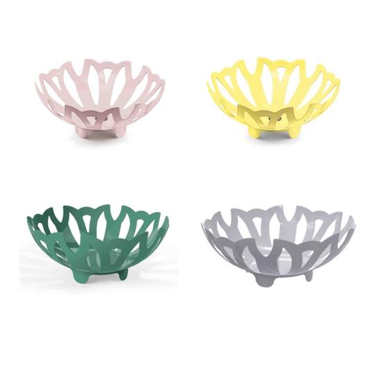 Imagem de Kit 10 Fruteiras Redondas de Mesa Vazadas Cores Sortidas