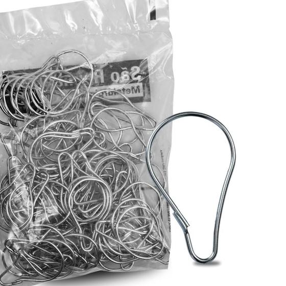 Imagem de Kit 10 Gancho Tipo Pera Cortina Provador Box Argola Resistente 25mm