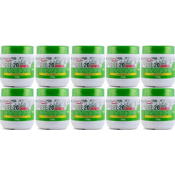 Imagem de Kit 10 Gel 20 Ervas Extra Forte Rhenuks 220G