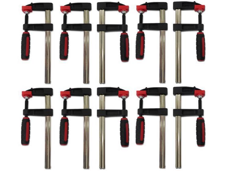 Imagem de Kit 10 Grampos P/ Carpinteiro Tipo Sargento 150x50x210mm Onetools