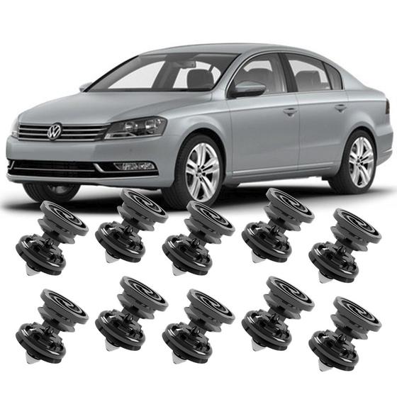 Imagem de Kit 10 Grampos Presilhas Para Forro Porta Passat 2011 2012 2013 2014 2015