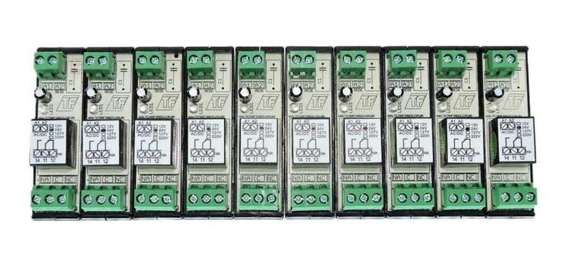 Imagem de Kit 10 interface borne rele acoplador simples 05vdc/ac 15a