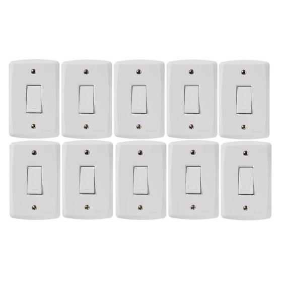 Imagem de Kit 10 Interruptor Simples Lux² 4X2 10A 250V Tramontina