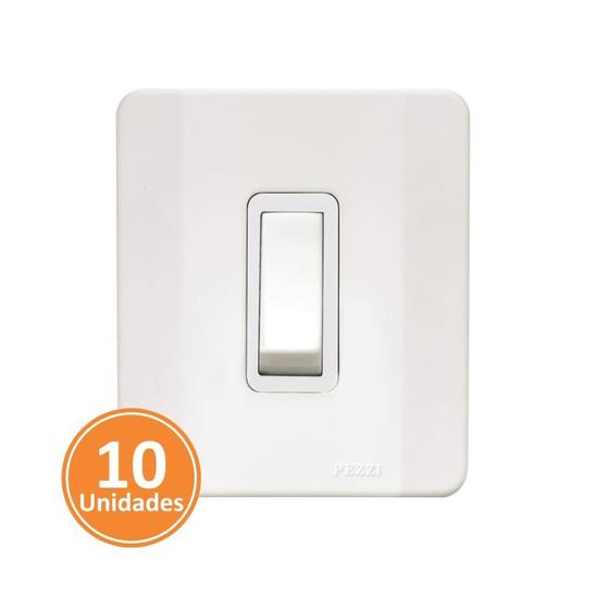Imagem de Kit 10 Interruptores de Sobrepor Pezzi Branco - Sistema X