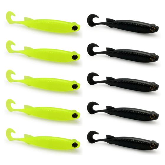 Imagem de Kit 10 Iscas Artificiais Para Pesca Monster 3X E-Shad 12cm