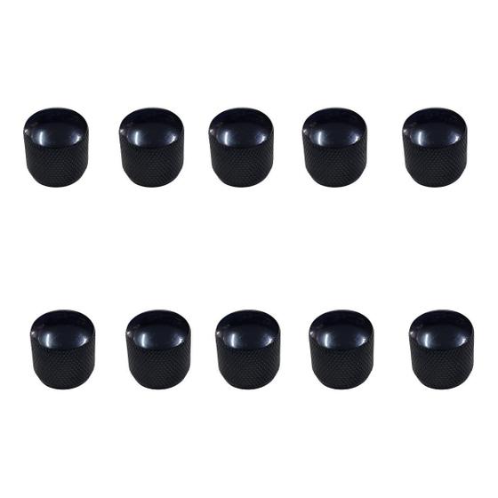 Imagem de Kit 10 Knob Baixo Metal Sem Parafuso Kb-01 Preto