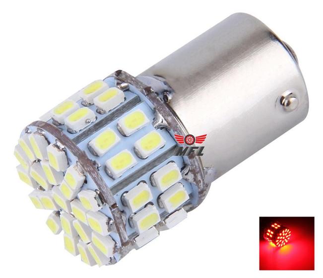 Imagem de Kit 10 lampada 50 led ba15s 1 polo p21w 1156 1141 vermelho 12v