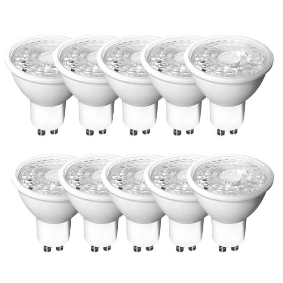 Imagem de Kit 10 Lâmpada Dicróica Led Mr16 Gu10 4.8w Luz Neutra 4000k