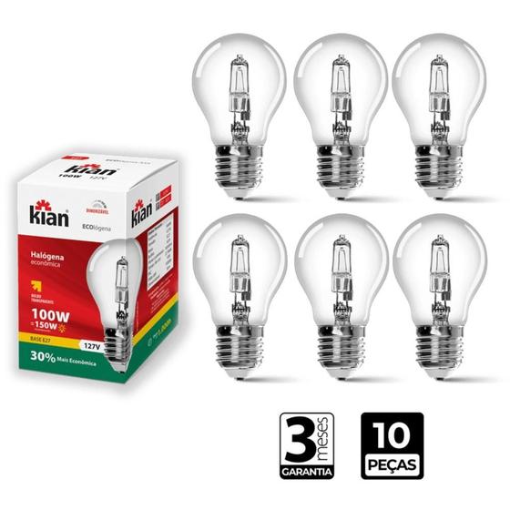 Imagem de Kit 10 Lâmpada Ecológena 100W 127V E27 Kian