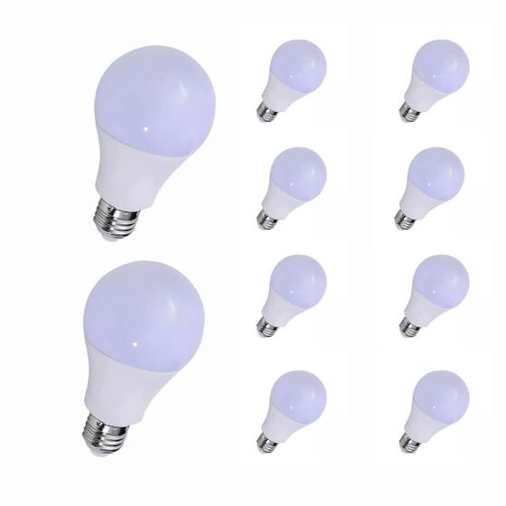 Imagem de Kit 10  Lâmpada Led 15w Bulbo Branco Frio Soquete E27 Louça Bivolt 110/220 Sala Quarto Cozinha Corredor Garagem Comercio Galpão Oficina Açougue Loja