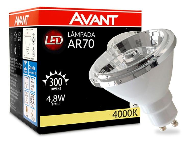 Imagem de Kit 10 Lâmpada Led Ar70 Luz Neutra 4000k 4,8w Foco 12 Biv