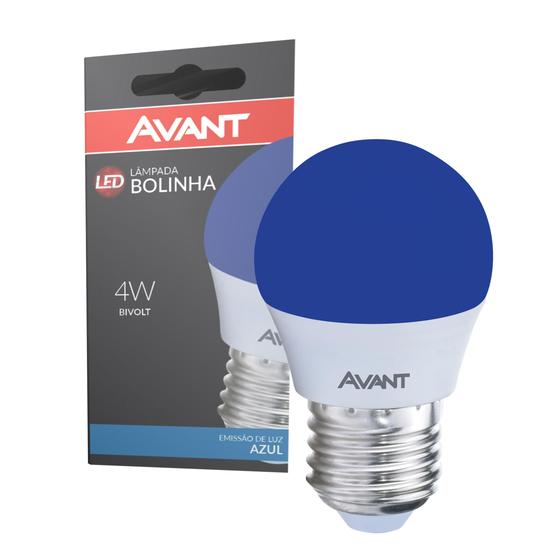 Imagem de Kit 10 Lampada Led Bolinha Azul 4w Decorativa E27 Bivolt