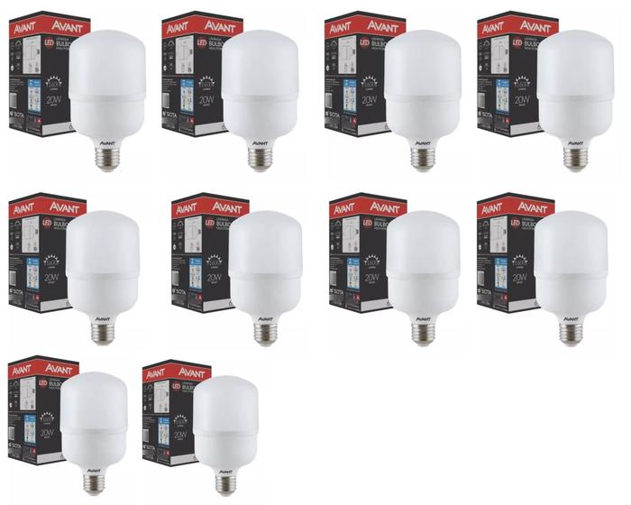 Kit 10 Lâmpada Led Bulbo HP 20W Bivolt Alta Potência Avant Menor preço em Kit 10 Lâmpada Led Bulbo HP 20W Bivolt Alta Potência Avant