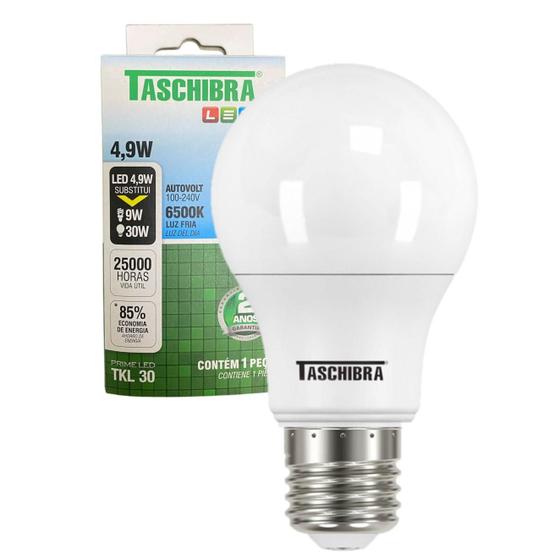 Imagem de Kit 10 Lampada Led Bulbo PERA 4,9w E27 Branco Frio 6500K