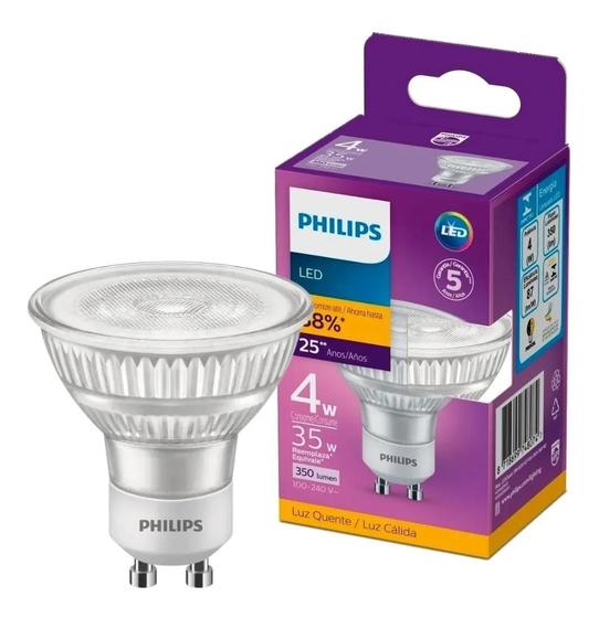 Imagem de Kit 10 lampada led dicroica 4w gu10 350lm philips bivolt