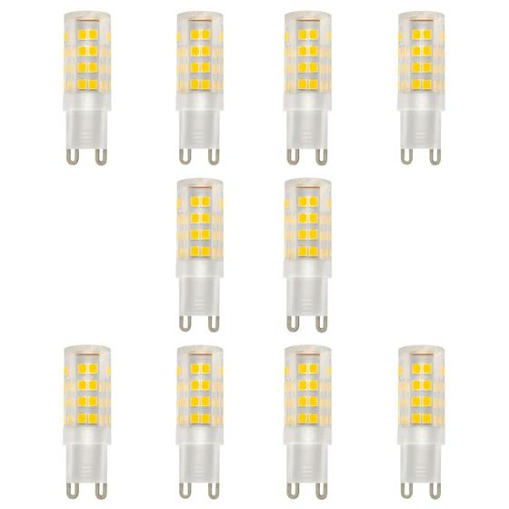 Kit 10 Lâmpada Led G9 5w 3000k Bivolt Halopin Bipino Amarela Branco Quente Lustres Arandela Abajur Pendente Armário Luminária de Parede Luz - AVJ Imagem de Kit 10 Lâmpada Led G9 5w 3000k Bivolt Halopin Bipino Amarela Branco Quente Lustres Arandela Abajur Pendente Armário Luminária de Parede Luz