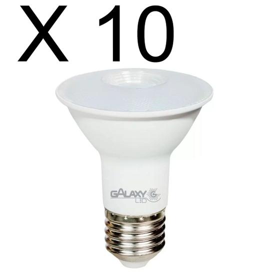 Imagem de Kit 10 lampada led par20 7w branco frio 6500k bivolt e27 galaxy