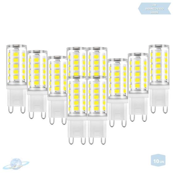 Imagem de Kit 10 Lâmpadas De Led Halopin G9 3W Branco Frio (6000K)