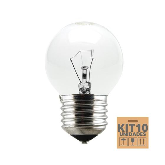 Imagem de Kit 10 Lâmpadas Incandescente Taschibra Bolinha 15w E27 220V