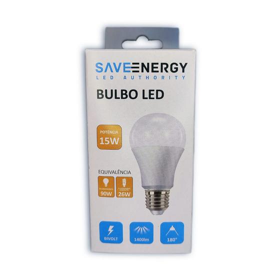 Kit 10 Lâmpadas Led 15w Bulbo Branco Frio - Save energy Menor preço em Kit 10 Lâmpadas Led 15w Bulbo Branco Frio - Save energy