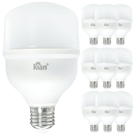 Imagem de Kit 10 Lâmpadas Led Alta Potência Luz Forte E27 20W 6500K