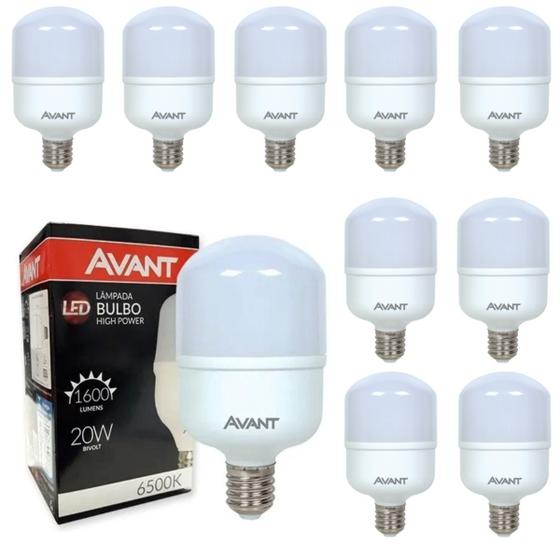 Kit 10 Lâmpadas Led Bulbo 20w Branco Frio 6500K Bivolt Econômica Avant Menor preço em Kit 10 Lâmpadas Led Bulbo 20w Branco Frio 6500K Bivolt Econômica Avant