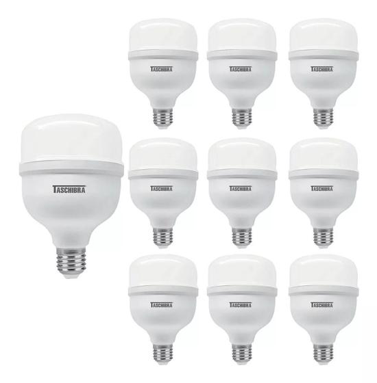 Imagem de Kit 10 Lâmpadas Led Bulbo 20w E27 Branco Frio Inmetro Taschibra