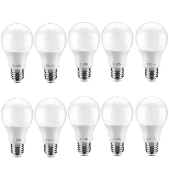 Imagem de Kit 10 Lâmpadas led bulbo 6W 540 lúmens branca fria - A55 - Elgin